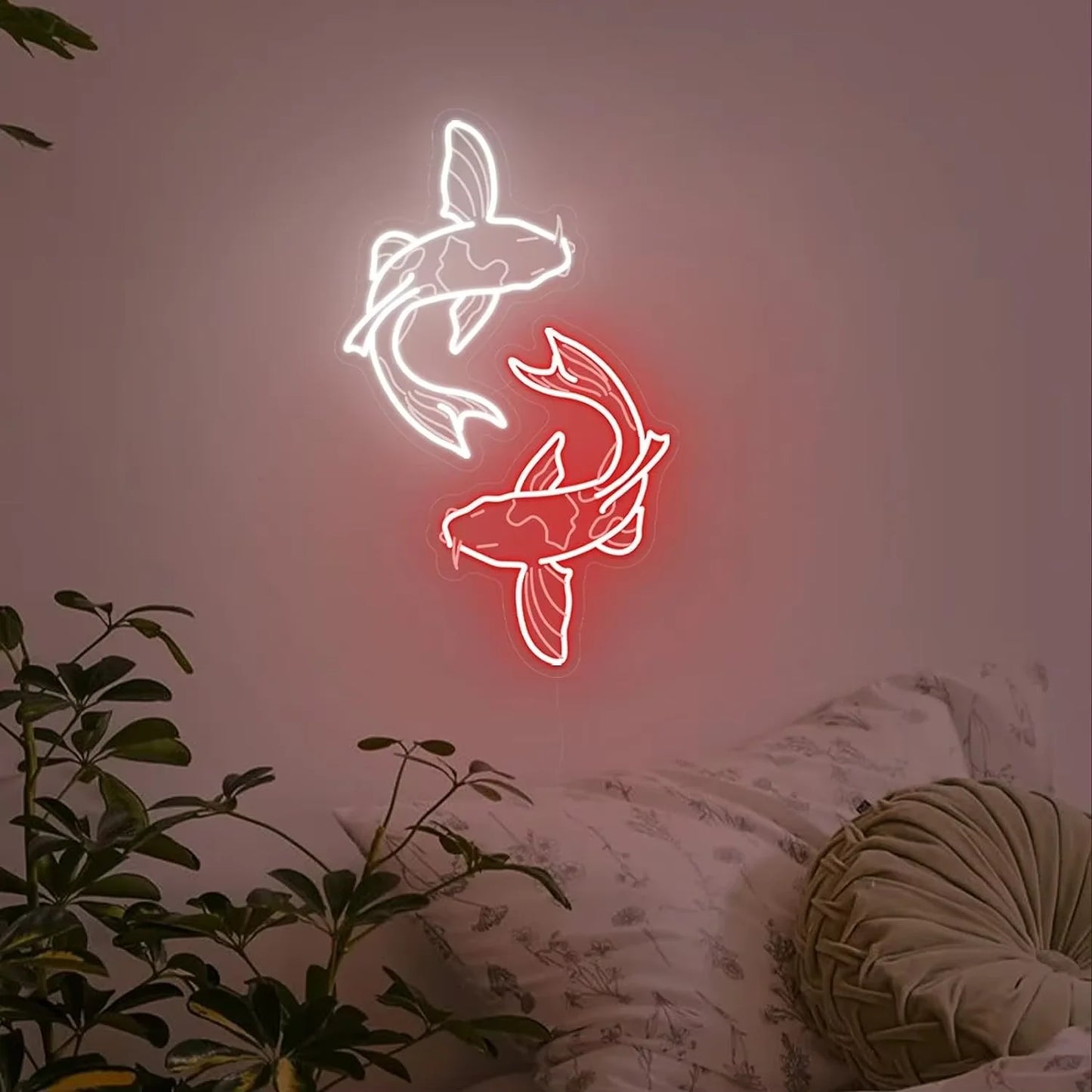 Enseigne Néon YourLab “Koi Fish” – Sculpture LED Murale Carpes Chance & Déco