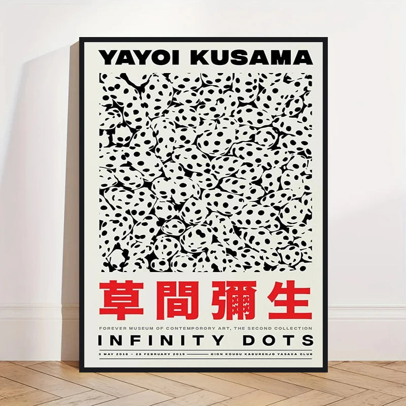 Yayoi Kusama Art Poster, Abstract Exhibition Pumpkin Flower Canvas Printed Image Art, Used for Home Wall Decoration, Frameless