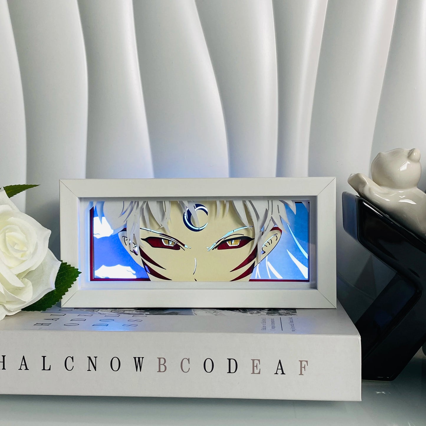 Anime Paper Cut Shadow Box LED Light for Bedroom Desk Decor Manga Birthday Gift Table Lamps Lightbox