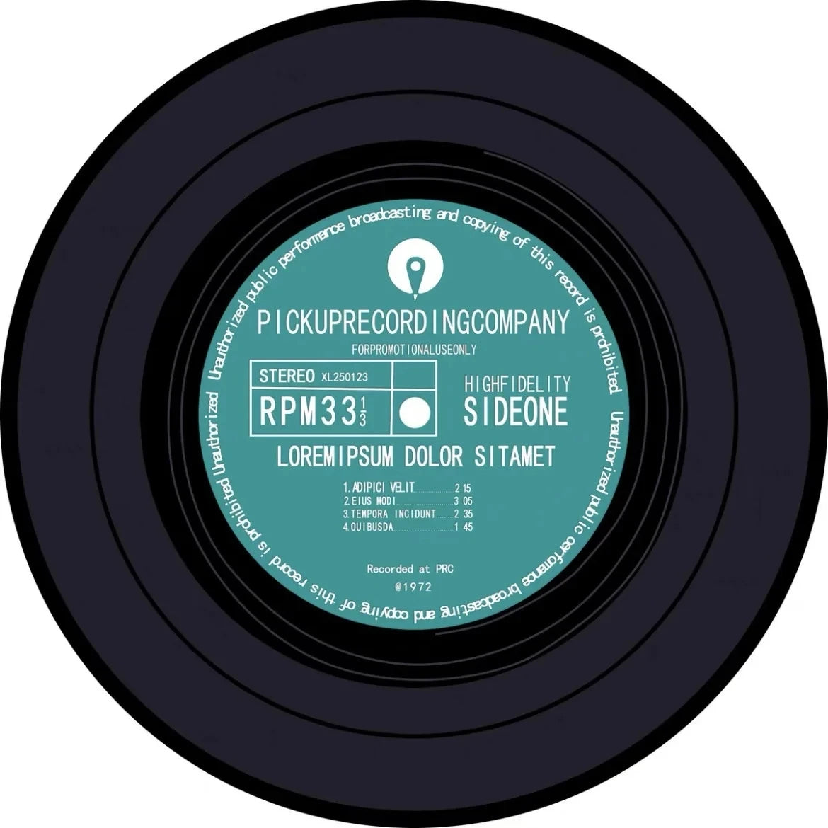 Tapis YourLab “Vinyl Record Music” – Tapis Rond Anti-Slip (Motif Vinyle & Jeu)