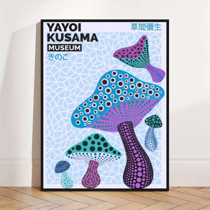 Yayoi Kusama Art Poster, Abstract Exhibition Pumpkin Flower Canvas Printed Image Art, Used for Home Wall Decoration, Frameless