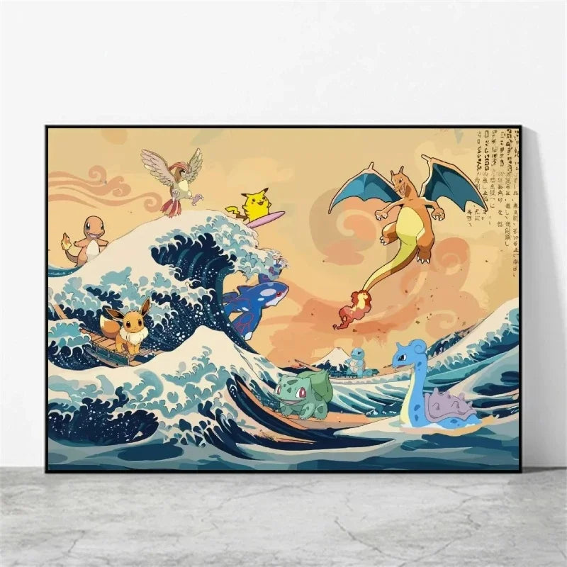 Pokemon  Anime Poster HD Canvas Print Home Decor Painting Kids Wall Decoration Living Room Poster Canvas Wall Art