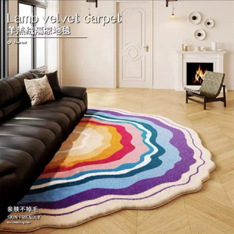 Tapis YourLab “Retro Light Luxury Wave” – Imitation Cachemire, Déco Luxe Vague