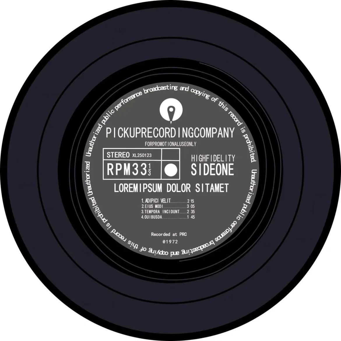 Tapis YourLab “Vinyl Record Music” – Tapis Rond Anti-Slip (Motif Vinyle & Jeu)