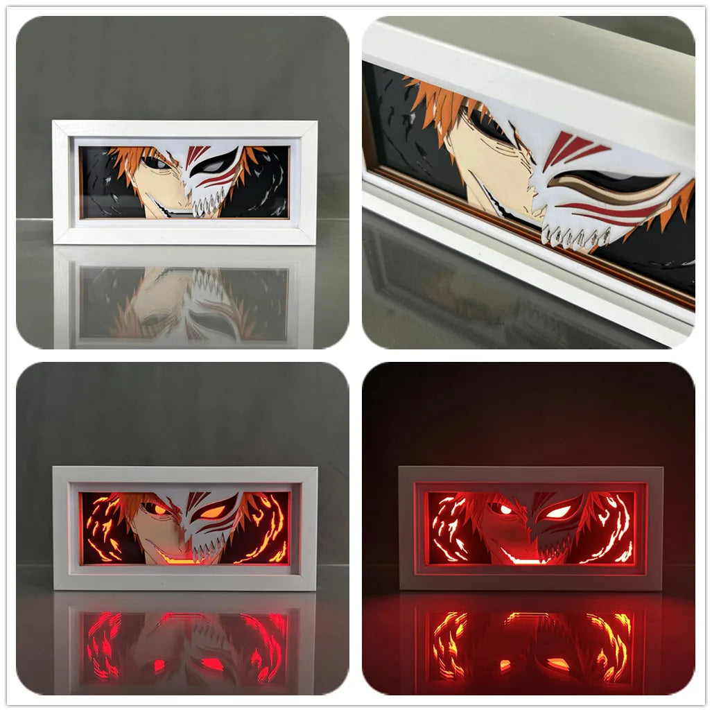 Paper Cut Anime Light Box Bleach Ulquiorra Cifer for Bedroom Decor Kids Birthday Gift Manga Table Lamps Ichigo Kurosaki Lightbox