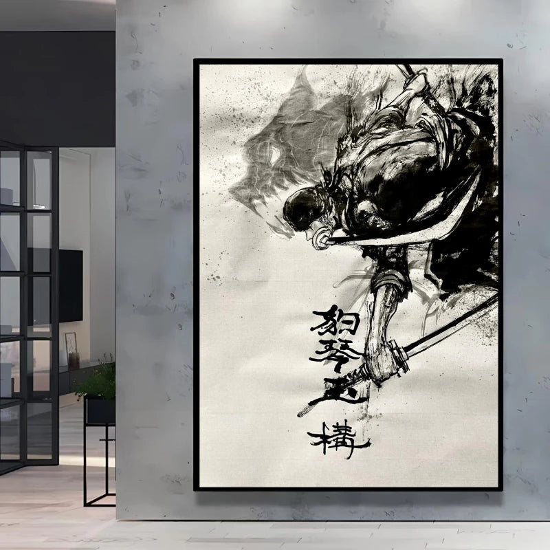 Poster “Zoro techniques” – Impression toile One Piece noir & blanc