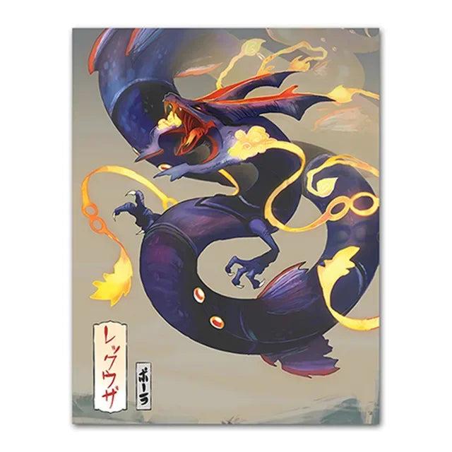 Pokemon Peripherals Posters Pikachu Rayquaza Gyarados Charizard Anime Action Figures Canvas Painting Wall Decoration Poster Toys