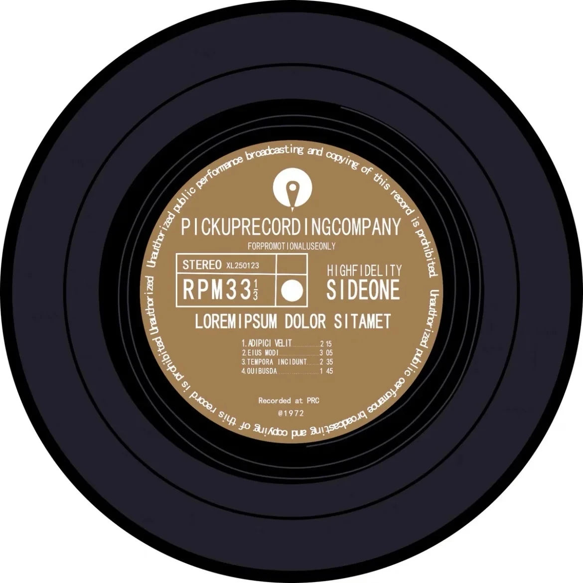 Tapis YourLab “Vinyl Record Music” – Tapis Rond Anti-Slip (Motif Vinyle & Jeu)