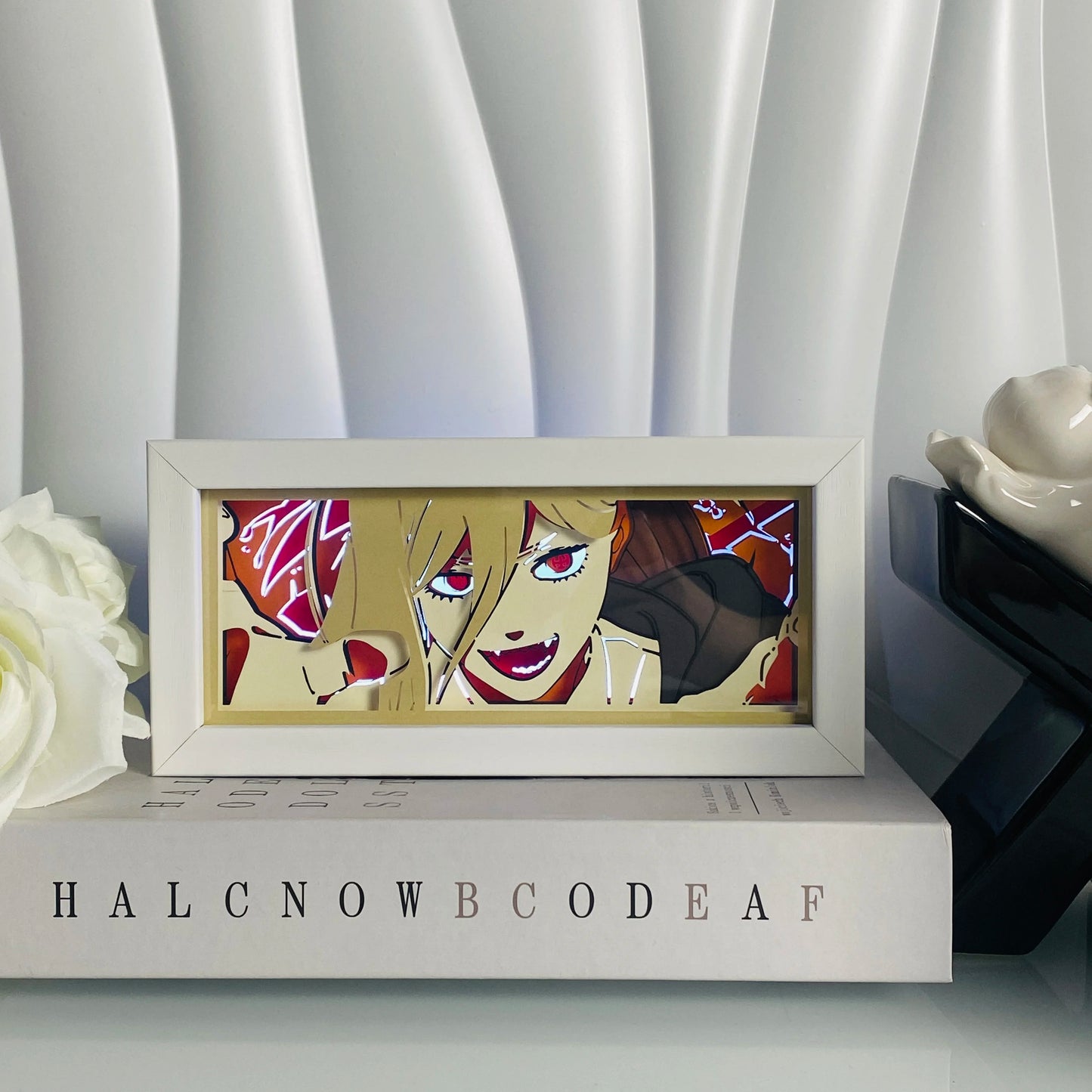 Anime Paper Cut Shadow Box LED Light for Bedroom Desk Decor Manga Birthday Gift Table Lamps Lightbox