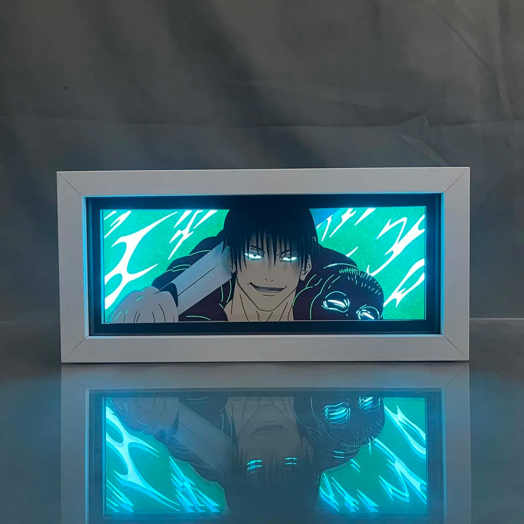 Anime Light Box Jujutsu Kaisen Toji Fushiguro Lamp for Room Decor Led Night Light Lightbox Manga 3d Paper Cut  Desk Lamp Wood