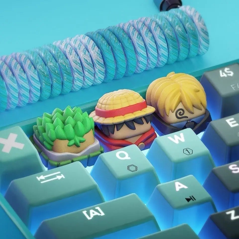 Keycaps YourLab – Set One Piece (Luffy, Zoro, Sanji) pour Clavier Mécanique