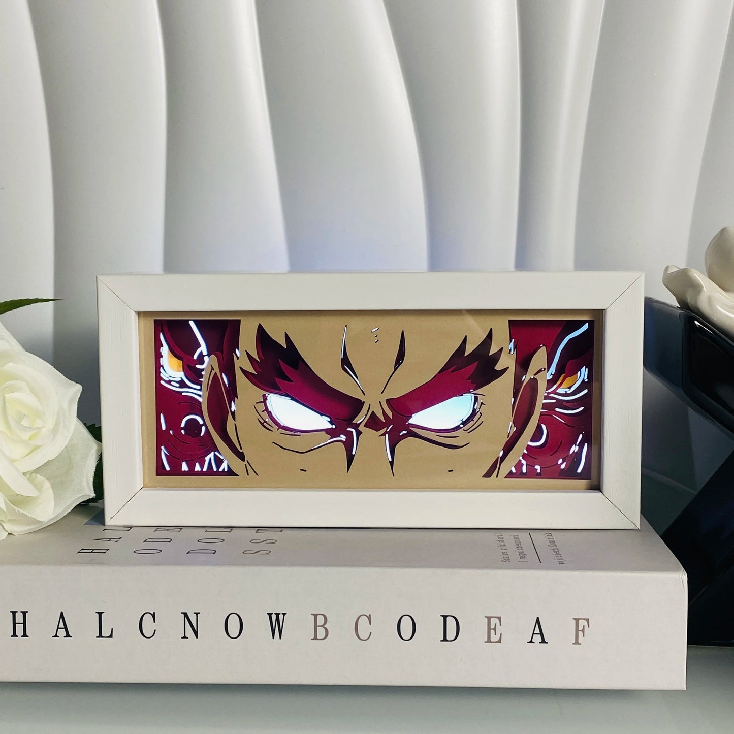 Anime Paper Cut Shadow Box LED Light for Bedroom Desk Decor Manga Birthday Gift Table Lamps Lightbox