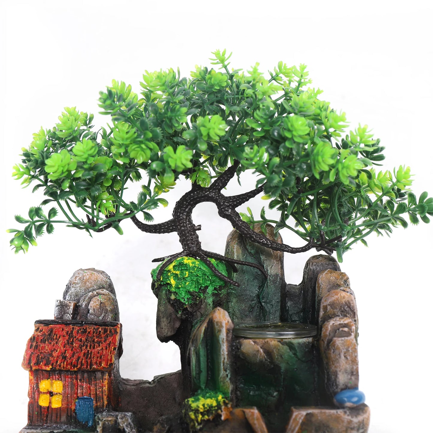 Lampe YourLab « Waterfall Rock LED » – Fontaine de Table Résine avec Boule LED & Atomiseur