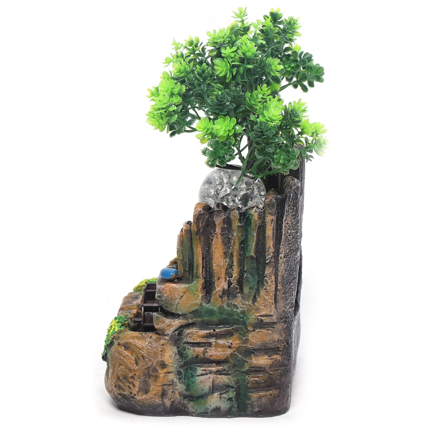 Lampe YourLab « Waterfall Rock LED » – Fontaine de Table Résine avec Boule LED & Atomiseur