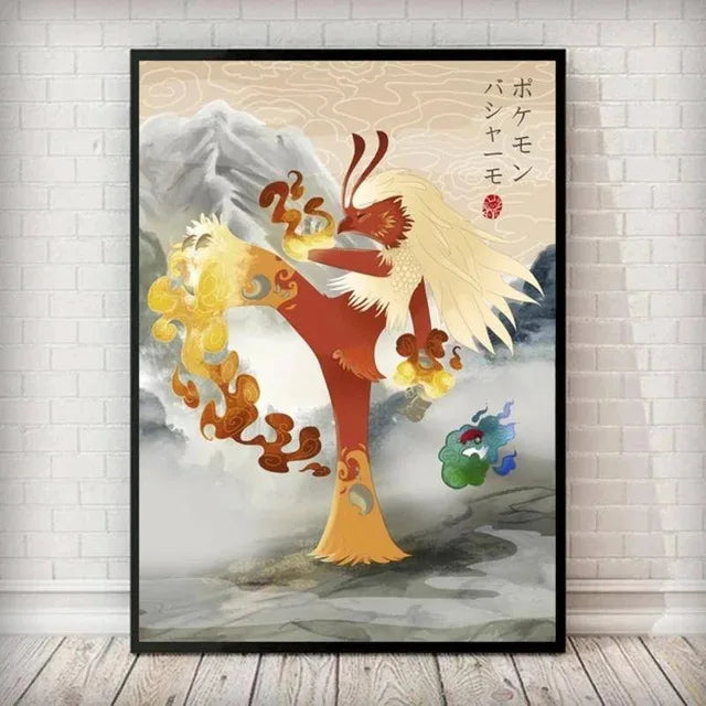 Pokemon Canvas Painting Pikachu Charmander Squirtle Bulbasaur Anime Poster Print Mural Picture Wall Art Home Decor Gifts Cuadros