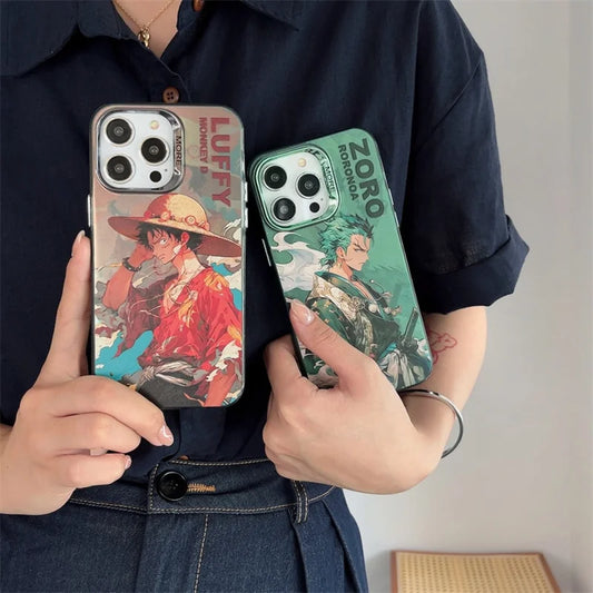 Coque iPhone One Piece – Luffy & Zoro | Edition Plating Premium