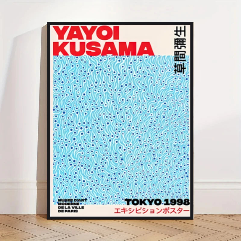 Yayoi Kusama Art Poster, Abstract Exhibition Pumpkin Flower Canvas Printed Image Art, Used for Home Wall Decoration, Frameless