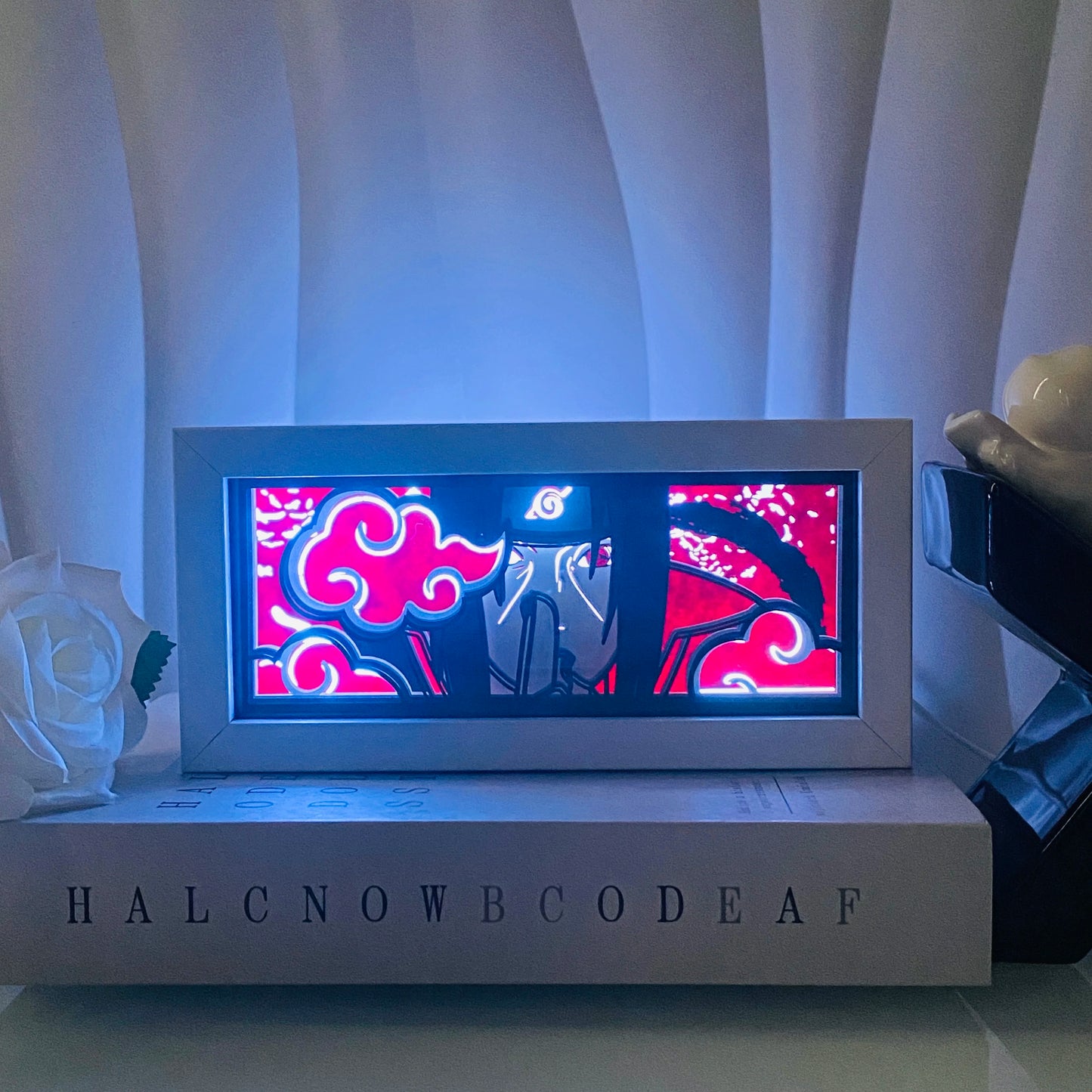 Anime Paper Cut Shadow Box LED Light for Bedroom Desk Decor Manga Birthday Gift Table Lamps Lightbox