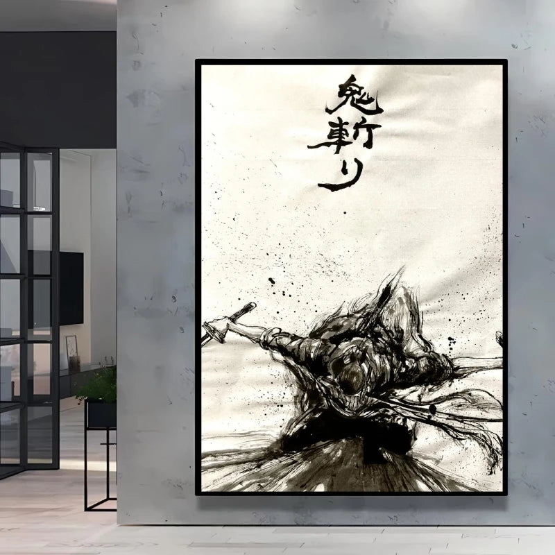 Poster “Zoro techniques” – Impression toile One Piece noir & blanc