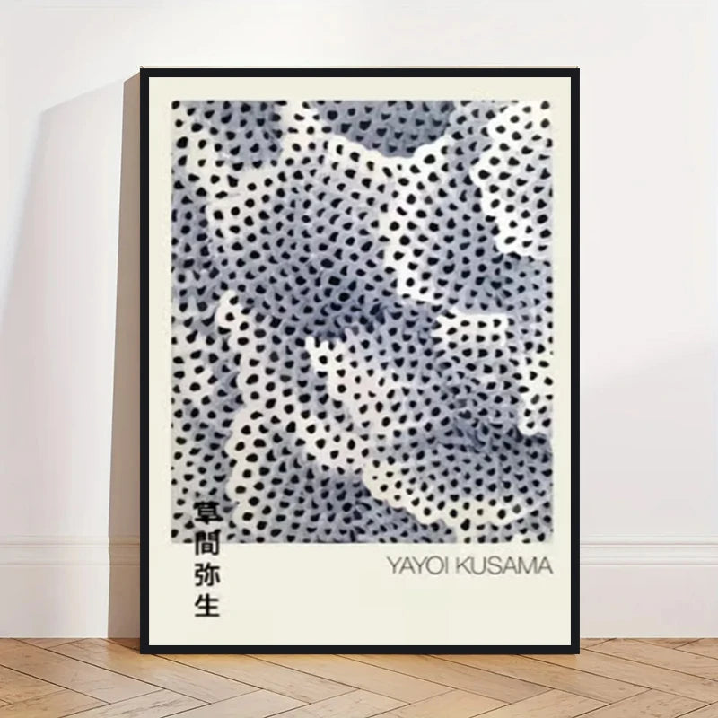 Yayoi Kusama Art Poster, Abstract Exhibition Pumpkin Flower Canvas Printed Image Art, Used for Home Wall Decoration, Frameless