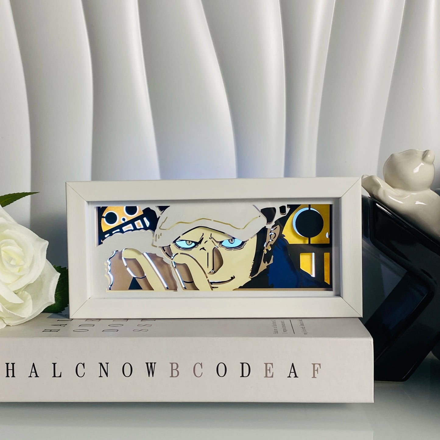 Anime Paper Cut Shadow Box LED Light for Bedroom Desk Decor Manga Birthday Gift Table Lamps Lightbox