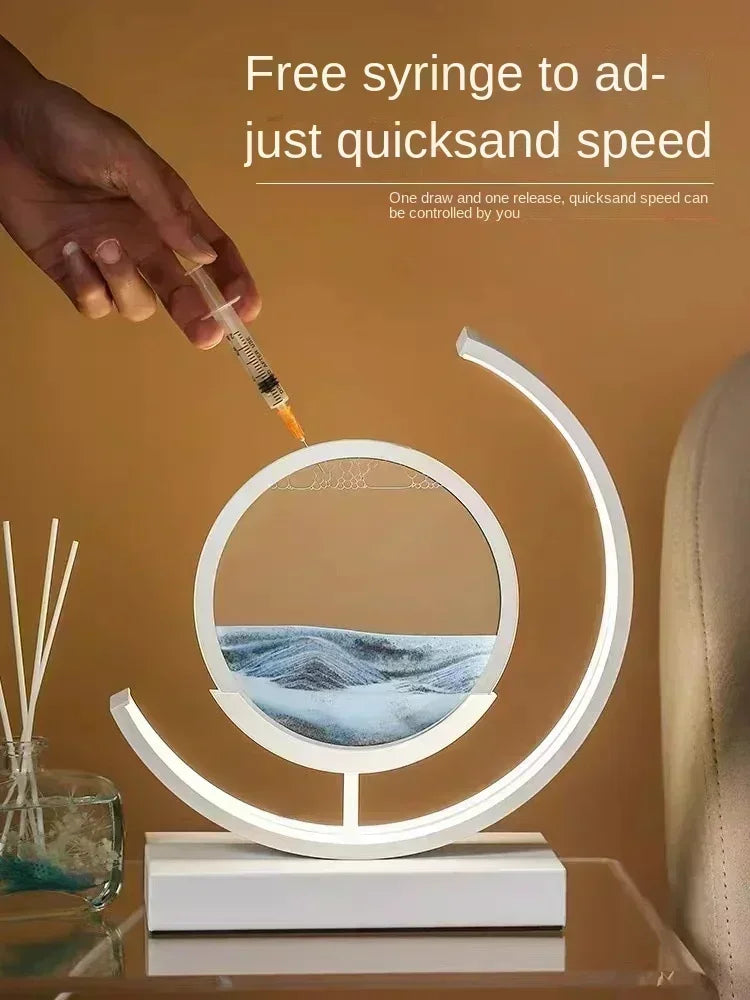 Lampe YourLab “Quicksand” – Sablier LED en mouvement pour déco & bureau