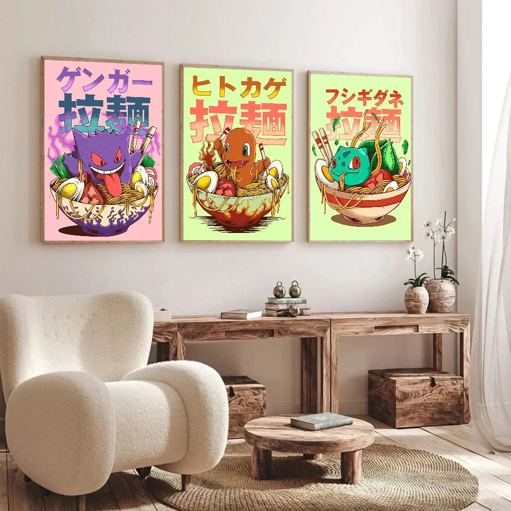 Japanese Classic Anime Wall Art Posters Cartoon Character Room Home Decoration Canvas Painting Collection Picture Printing Mural