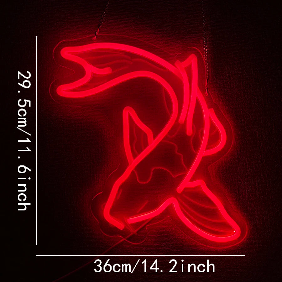 Enseigne LED YourLab “Koi Carp” – Néon Murale Ambiance Japonaise & Décoration Premium