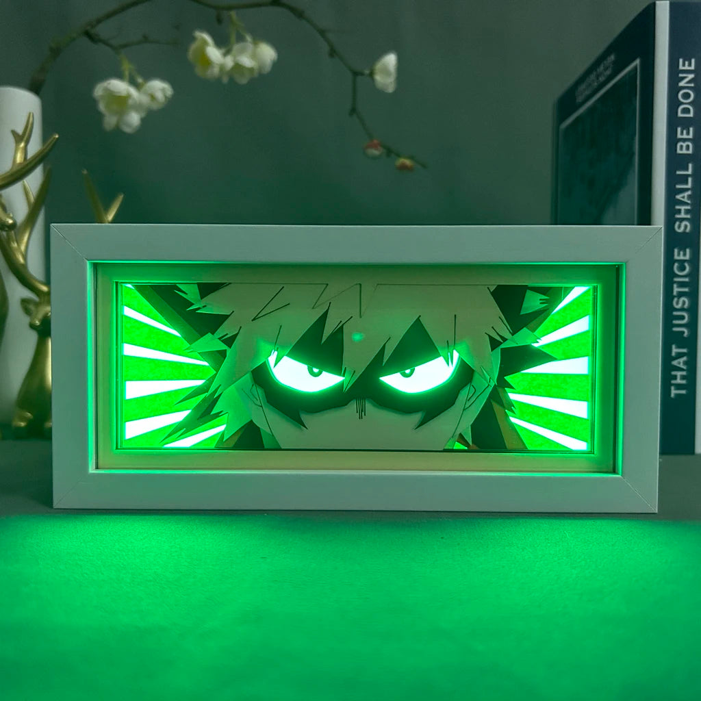 My Hero Academia Katsuki Bakugo Anime Lightbox Decor For Room Night Lamp Manga Gadget Personalized Gift Paper Cut Shadow Box