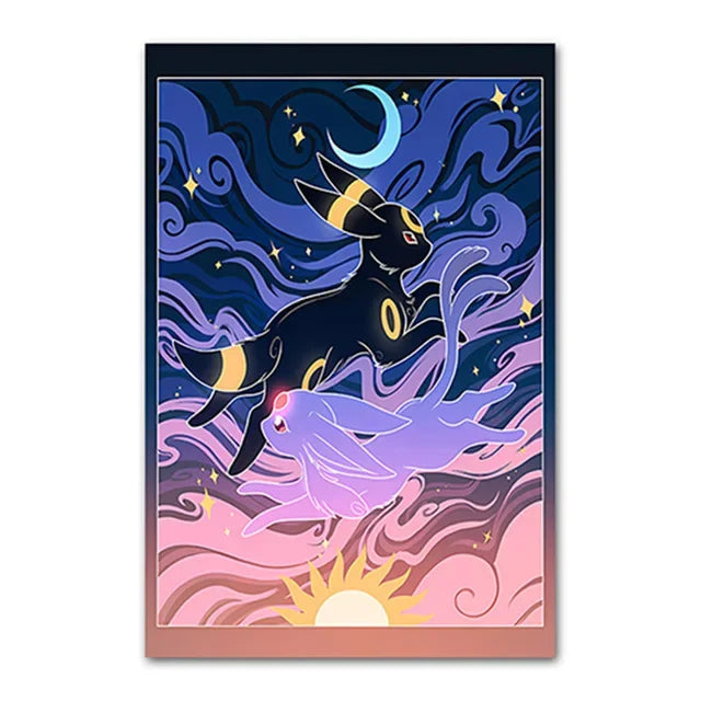 Pokemon Peripherals Posters Pikachu Rayquaza Gyarados Charizard Anime Action Figures Canvas Painting Wall Decoration Poster Toys