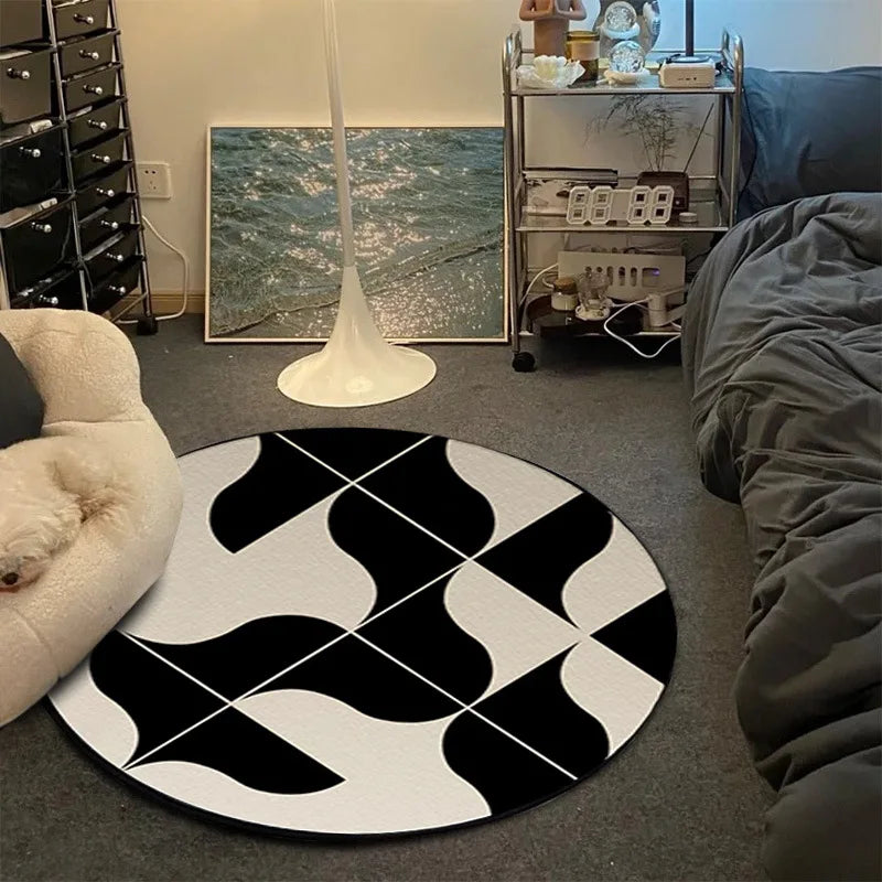 Tapis YourLab “Vinyl Record Music” – Tapis Rond Anti-Slip (Motif Vinyle & Jeu)