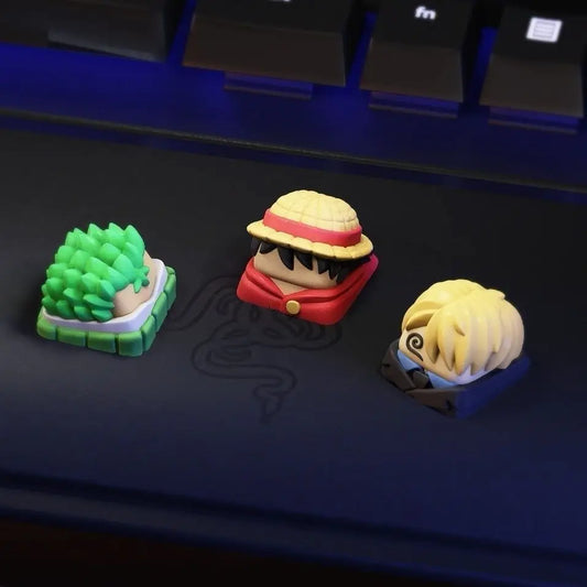 Keycaps YourLab – Set One Piece (Luffy, Zoro, Sanji) pour Clavier Mécanique