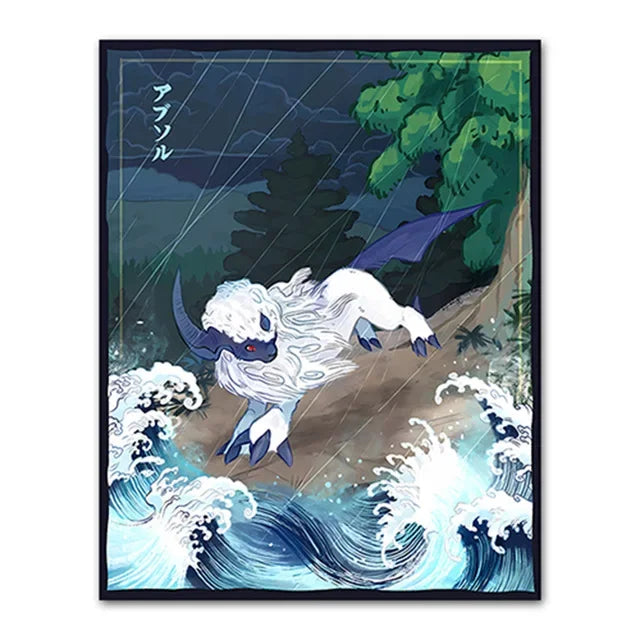 Pokemon Peripherals Posters Pikachu Rayquaza Gyarados Charizard Anime Action Figures Canvas Painting Wall Decoration Poster Toys