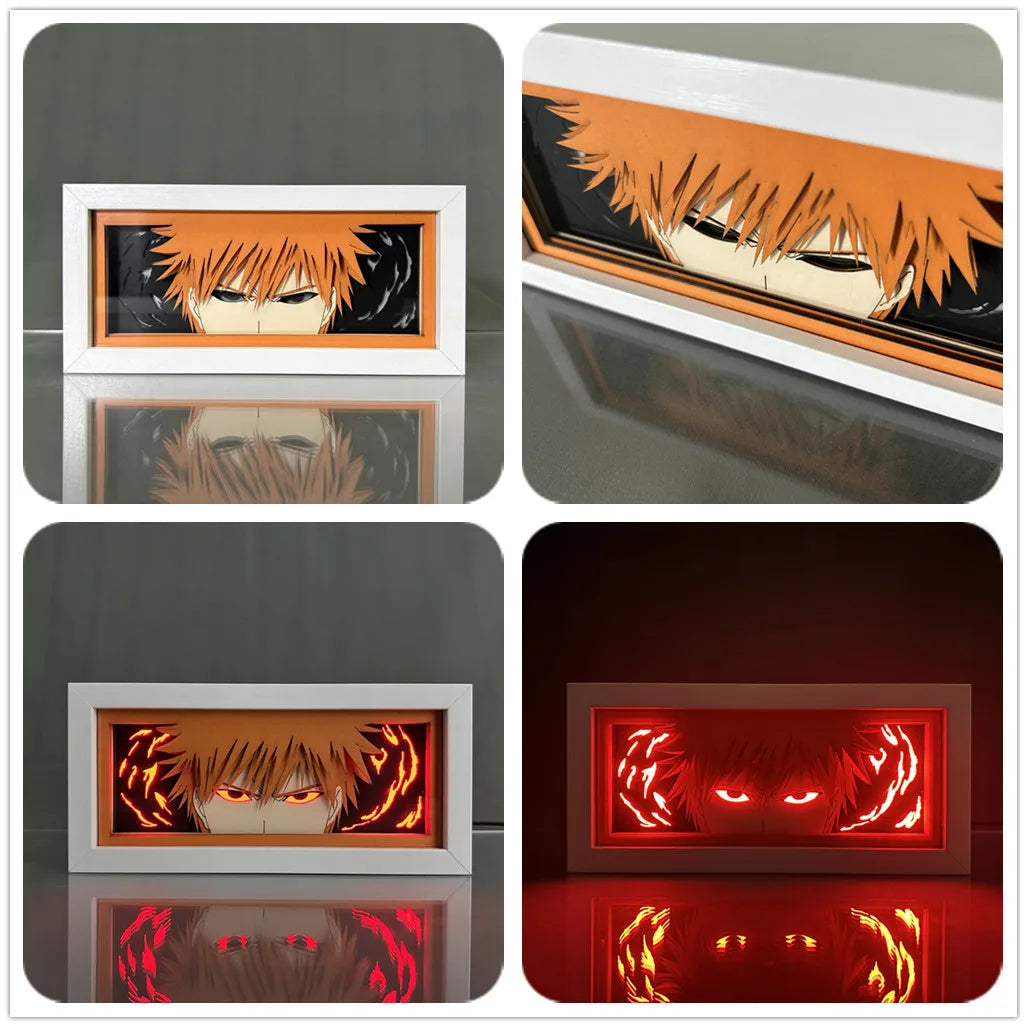 Paper Cut Anime Light Box Bleach Ulquiorra Cifer for Bedroom Decor Kids Birthday Gift Manga Table Lamps Ichigo Kurosaki Lightbox