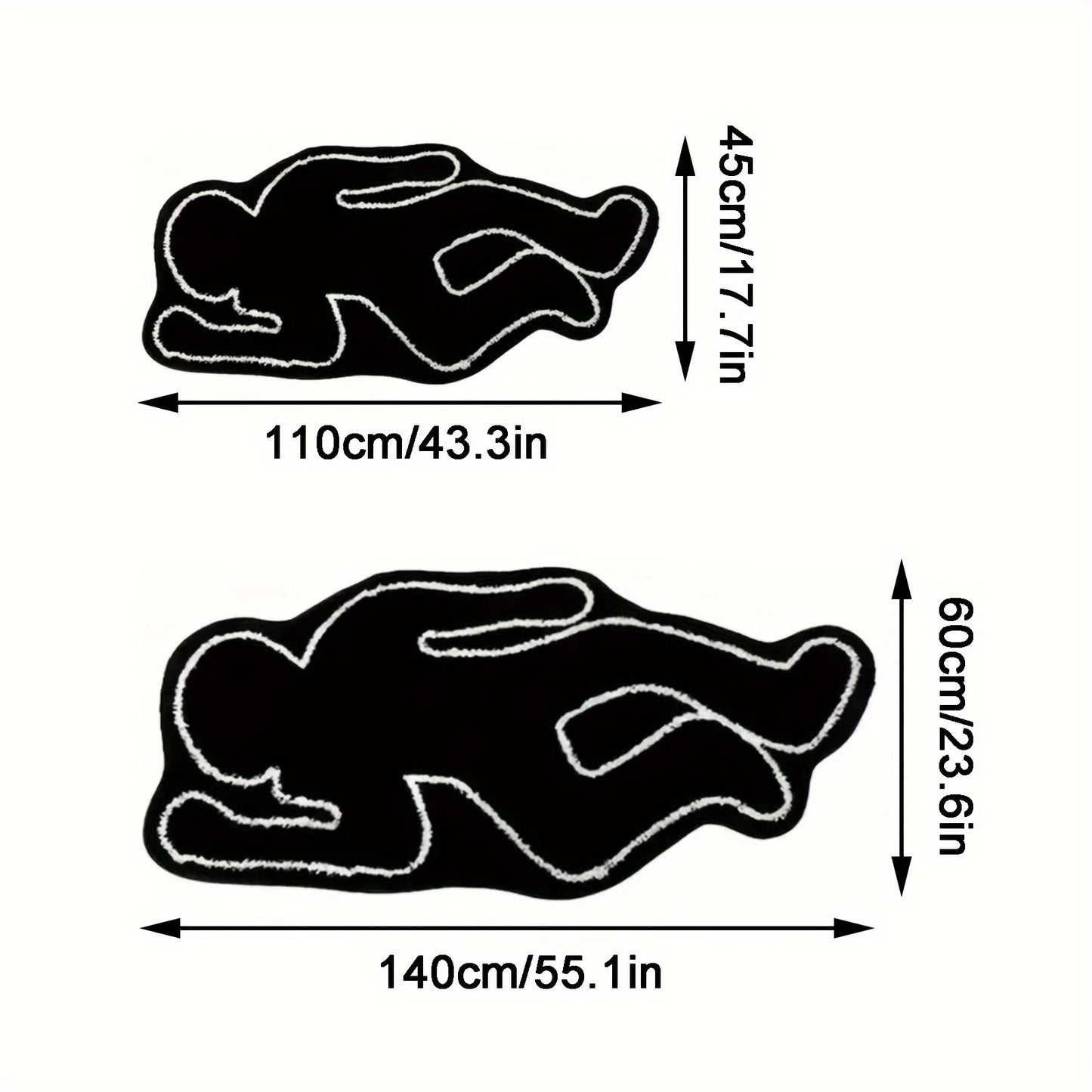 Tapis YourLab “Cartoon Abstract” – Grand tapis antidérapant déco entrée, salle de bains ou salon