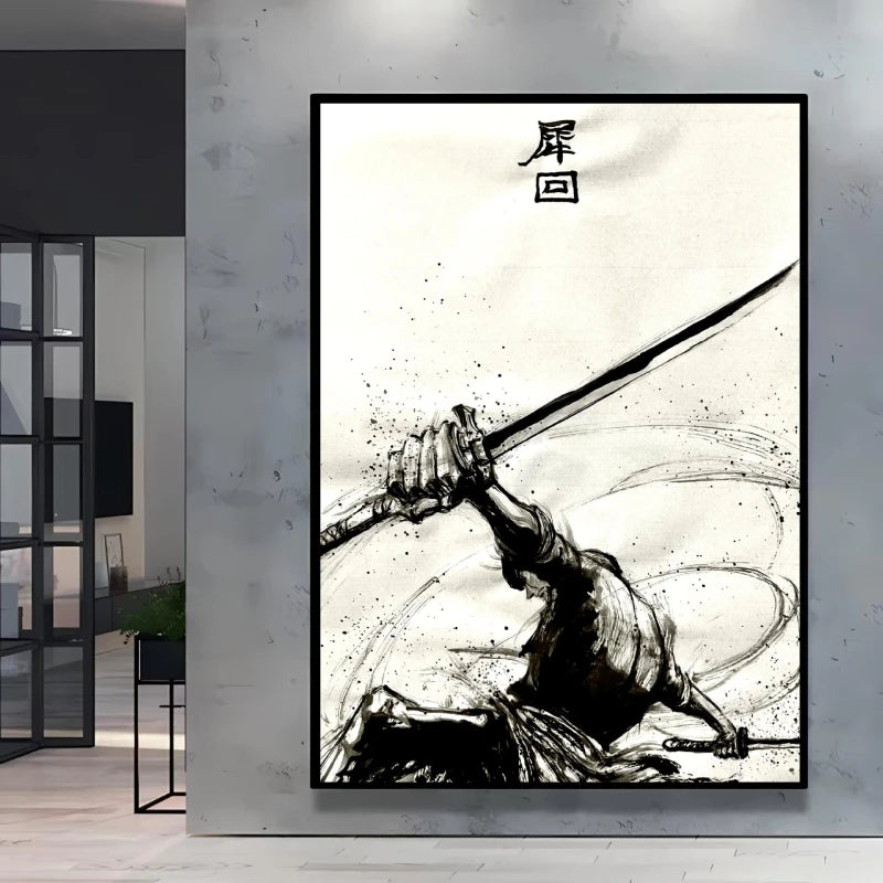 Poster “Zoro techniques” – Impression toile One Piece noir & blanc