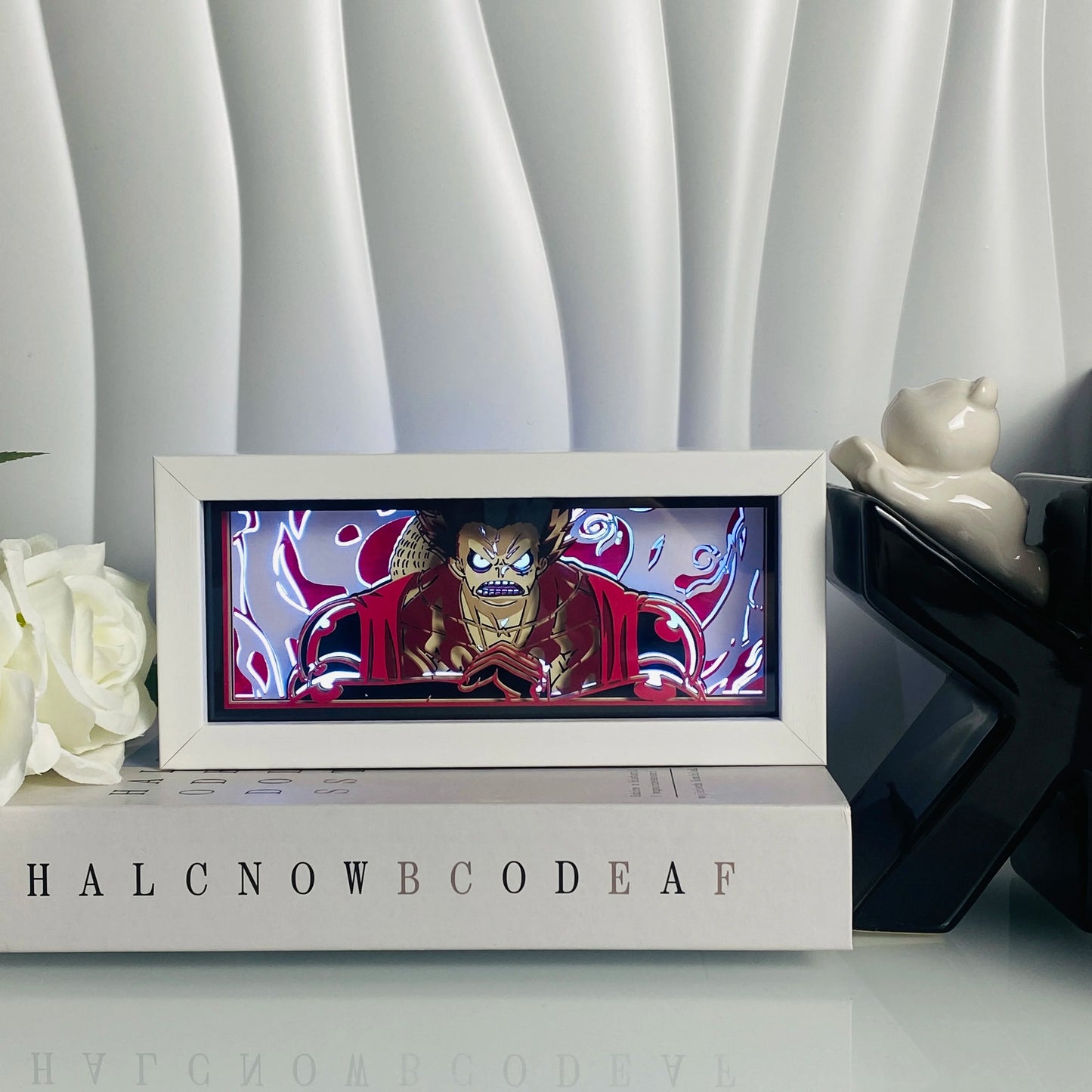 Anime Paper Cut Shadow Box LED Light for Bedroom Desk Decor Manga Birthday Gift Table Lamps Lightbox