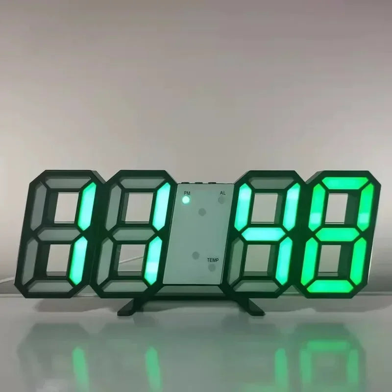 Horloge LED YourLab “3D Clock & Temp” – Grand Affichage Numérique Temps/Date/Température