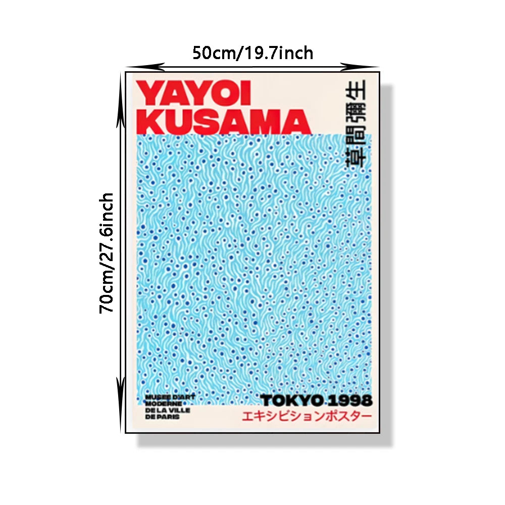 Yayoi Kusama Art Poster, Abstract Exhibition Pumpkin Flower Canvas Printed Image Art, Used for Home Wall Decoration, Frameless