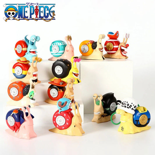 Figurine YourLab – “Den Den Mushi” Série Collector One Piece (Luffy / Ace / Zoro / Law / Buggy)