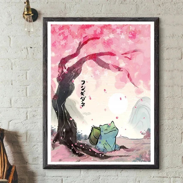 Pokemon Canvas Painting Pikachu Charmander Squirtle Bulbasaur Anime Poster Print Mural Picture Wall Art Home Decor Gifts Cuadros