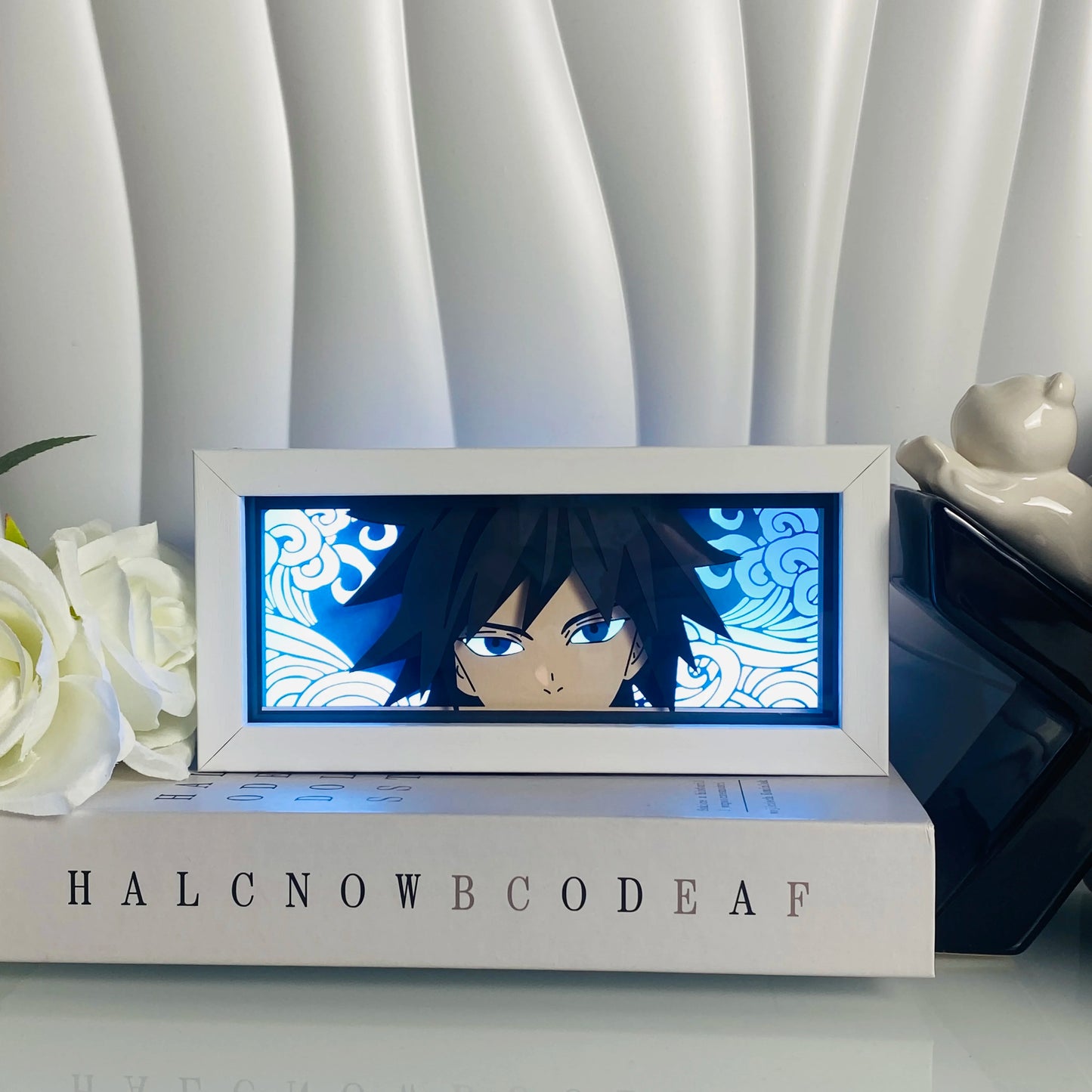 Anime Paper Cut Shadow Box LED Light for Bedroom Desk Decor Manga Birthday Gift Table Lamps Lightbox