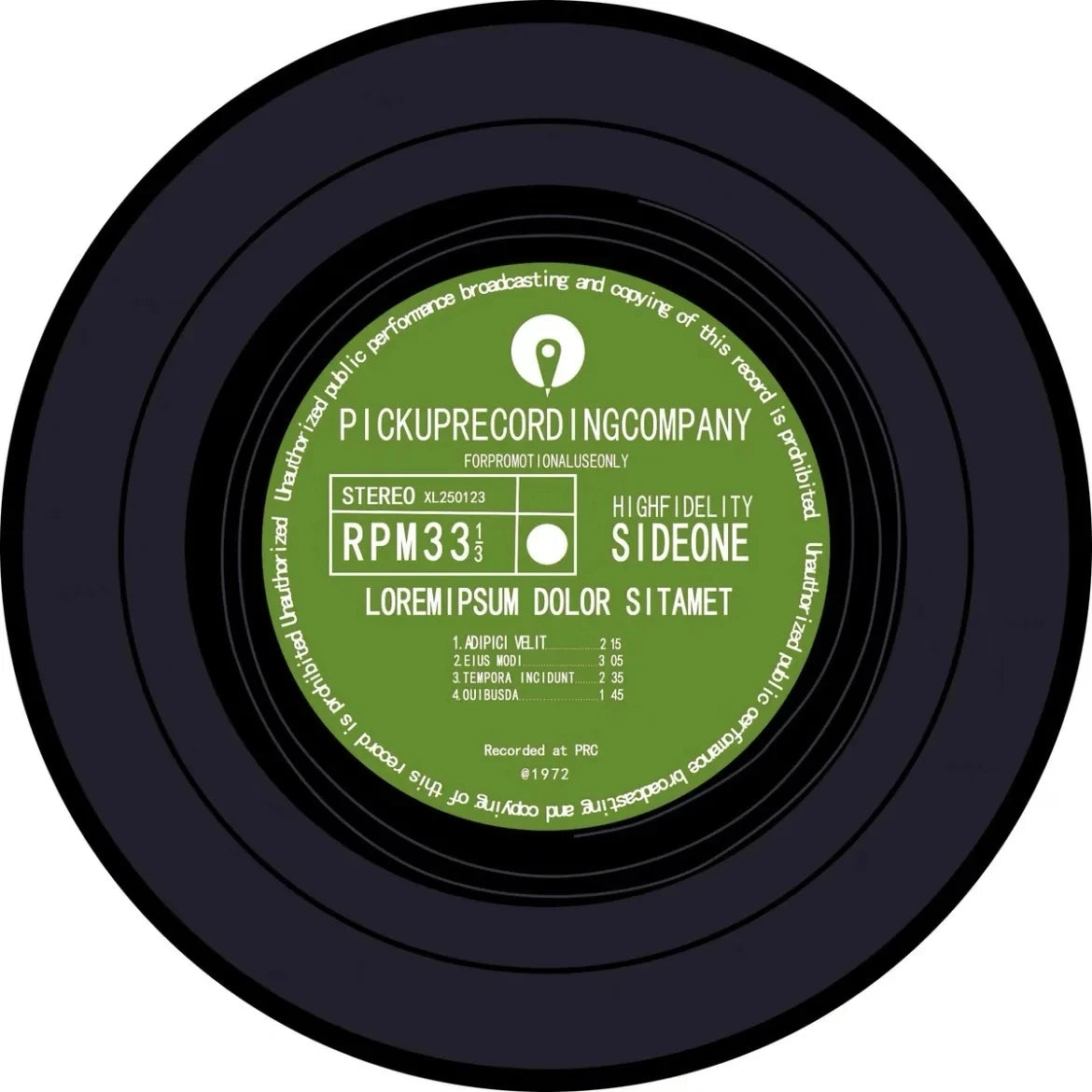 Tapis YourLab “Vinyl Record Music” – Tapis Rond Anti-Slip (Motif Vinyle & Jeu)