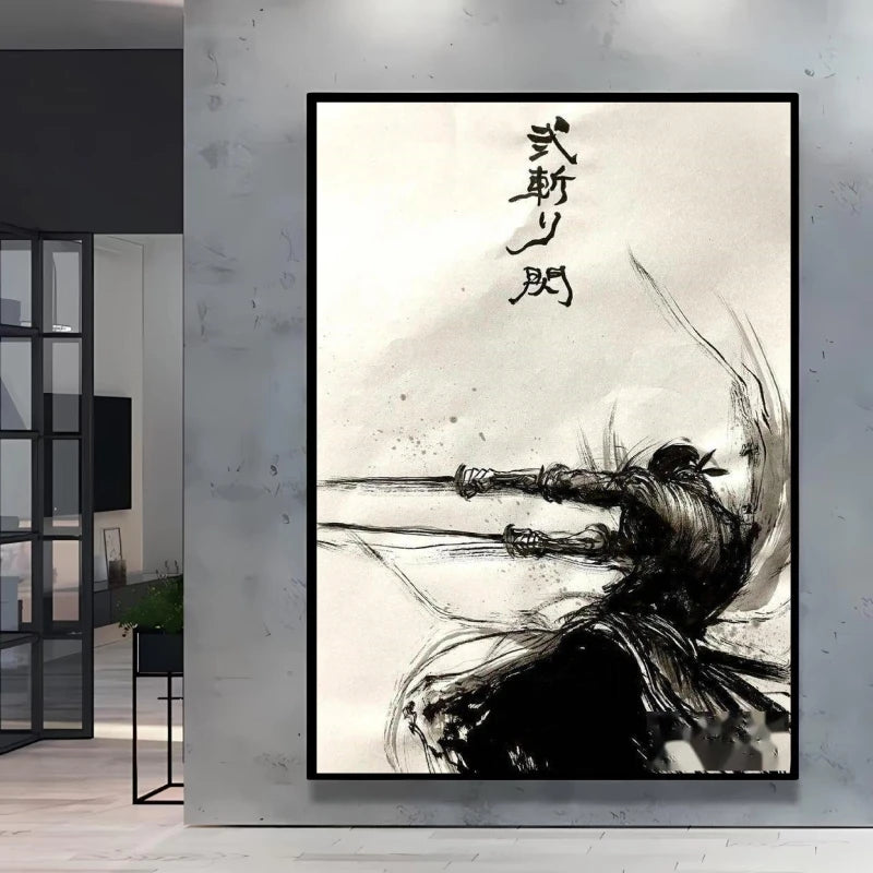 Poster “Zoro techniques” – Impression toile One Piece noir & blanc