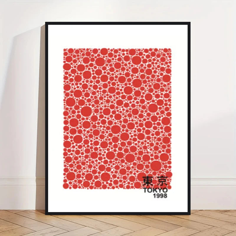 Yayoi Kusama Art Poster, Abstract Exhibition Pumpkin Flower Canvas Printed Image Art, Used for Home Wall Decoration, Frameless