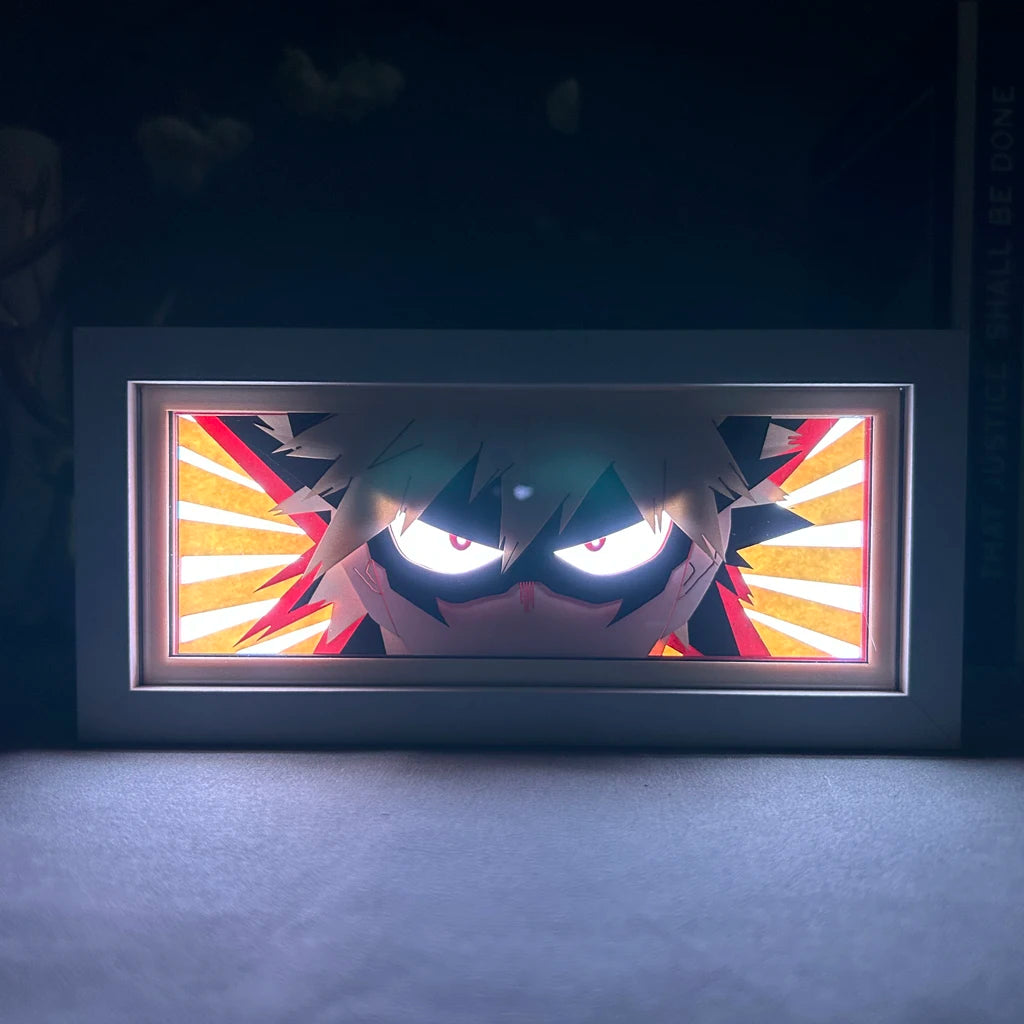 My Hero Academia Katsuki Bakugo Anime Lightbox Decor For Room Night Lamp Manga Gadget Personalized Gift Paper Cut Shadow Box