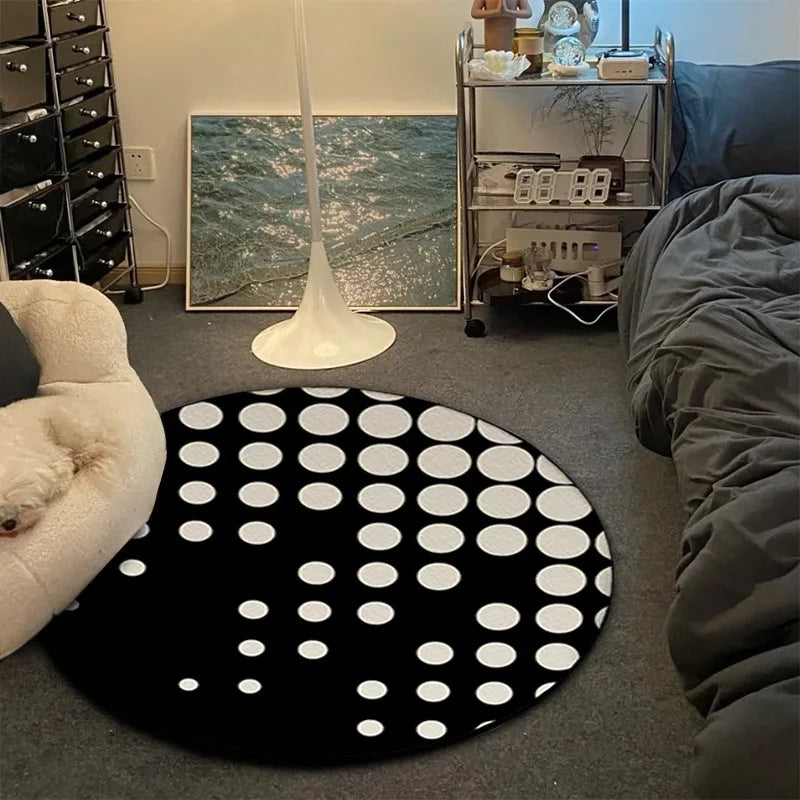 Tapis YourLab “Vinyl Record Music” – Tapis Rond Anti-Slip (Motif Vinyle & Jeu)