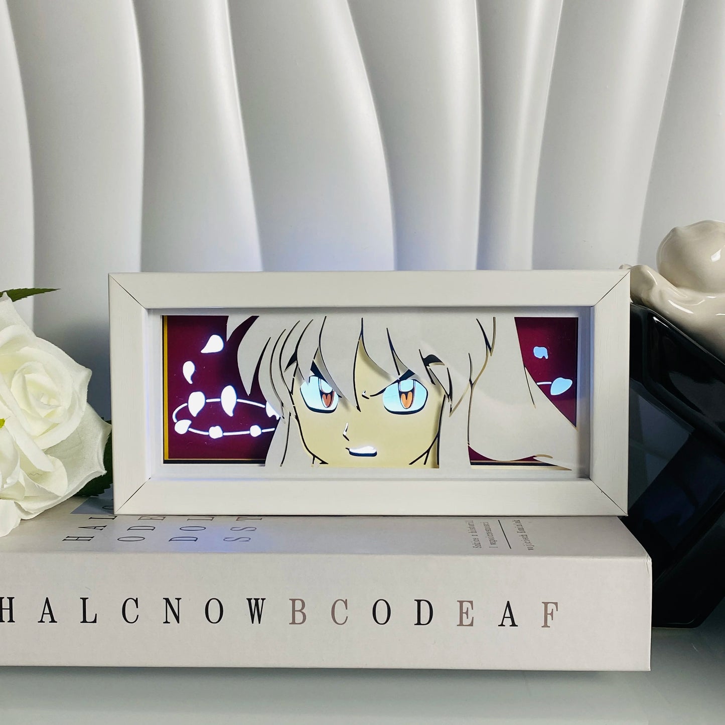 Anime Paper Cut Shadow Box LED Light for Bedroom Desk Decor Manga Birthday Gift Table Lamps Lightbox