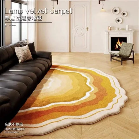 Tapis YourLab “Retro Light Luxury Wave” – Imitation Cachemire, Déco Luxe Vague