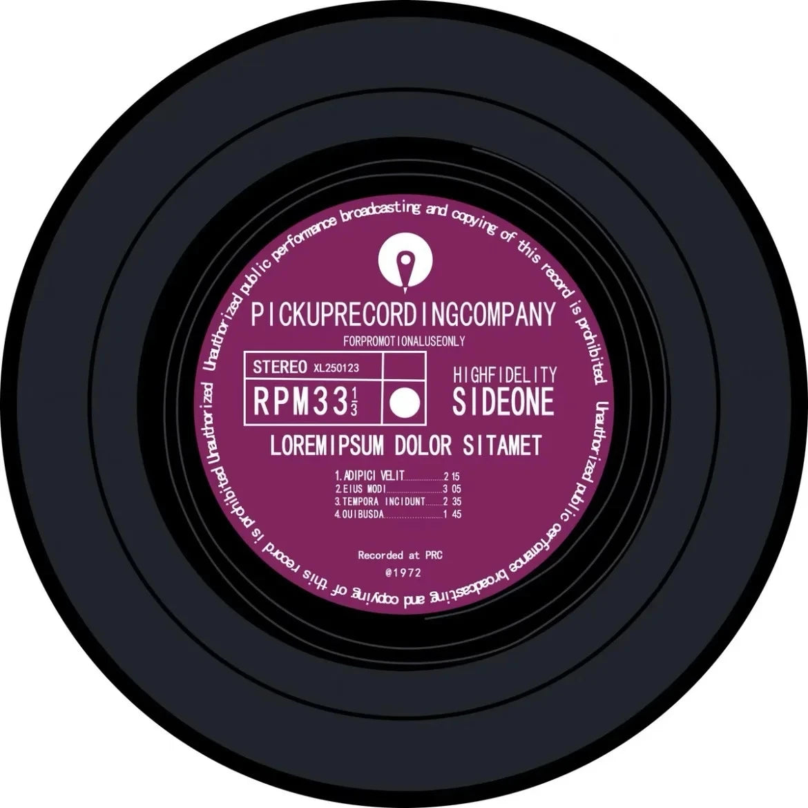 Tapis YourLab “Vinyl Record Music” – Tapis Rond Anti-Slip (Motif Vinyle & Jeu)